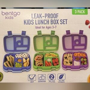 2 Bentgo Kids Lunch Box Set -Green, Purple